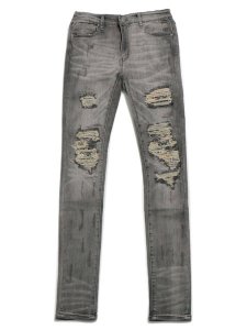 画像1: 【送料無料】mnml X284 MOTO SKINNY DENIM GRAY/BLUE (1)