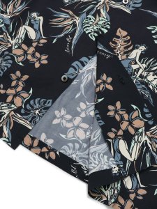 画像6: 【送料無料】AVIREX ALOHA SHIRT TROPICAL GIRL BLACK (6)