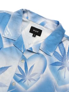 画像3: 【送料無料】HUF LOVE IN THE AIR RESORT SHIRT POOL BLUE (3)