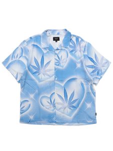画像1: 【送料無料】HUF LOVE IN THE AIR RESORT SHIRT POOL BLUE (1)