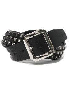 画像1: 【送料無料】RAISE8 APPAREL 38MM LEATHER BELT BLACK/SILVER (1)