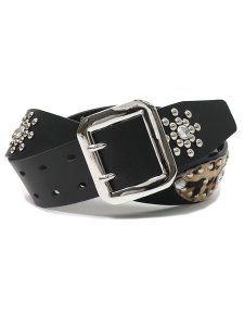 画像1: 【送料無料】RAISE8 APPAREL 38MM LEATHER BELT BLACK/PANTHER/SILVER (1)