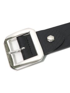 画像2: 【送料無料】RAISE8 APPAREL 38MM LEATHER BELT BLACK/SILVER (2)
