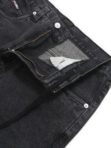 画像5: 【送料無料】FUBU DENIM BUGGY HALF PANTS BLACK (5)