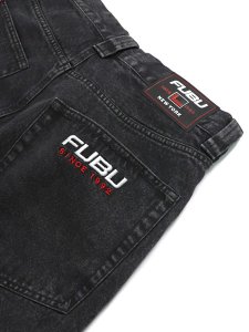 画像6: 【送料無料】FUBU DENIM BUGGY HALF PANTS BLACK (6)