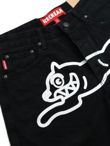 画像5: 【送料無料】ICECREAM BIG BLACK DENIM SHORTS BLACK CARAMEL (5)