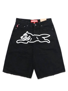 画像1: 【送料無料】ICECREAM BIG BLACK DENIM SHORTS BLACK CARAMEL (1)