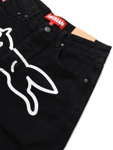 画像3: 【送料無料】ICECREAM BIG BLACK DENIM SHORTS BLACK CARAMEL (3)