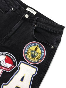 画像3: 【送料無料】ALMOST SOMEDAY PATCHWORK JORTS BLACK (3)