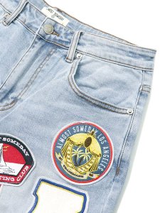 画像3: 【送料無料】ALMOST SOMEDAY PATCHWORK JORTS BLUE (3)