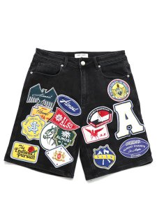 画像1: 【送料無料】ALMOST SOMEDAY PATCHWORK JORTS BLACK (1)