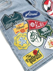 画像7: 【送料無料】ALMOST SOMEDAY PATCHWORK JORTS BLUE (7)