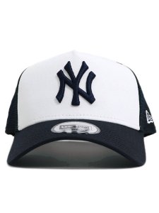 画像2: NEW ERA 9FORTY A-FRAME TRUCKER YANKEES WHT/NVY (2)