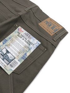 画像5: 【送料無料】PRISON BLUES DOUBLE KNEE RIGID OLIVE WORK JEAN (5)