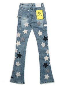 画像2: 【送料無料】GUAPI AQUA BLUE VINTAGE STARS DENIM (2)