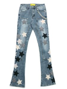 画像1: 【送料無料】GUAPI AQUA BLUE VINTAGE STARS DENIM (1)