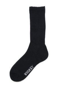 画像1: WHIMSY SOCKS LOOSE GUAGE RIB SOCKS BLACK (1)