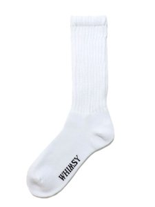 画像1: WHIMSY SOCKS LOOSE GUAGE RIB SOCKS WHITE (1)