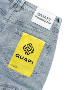画像5: 【送料無料】GUAPI AQUA BLUE FLOWERS DENIM SHORTS (5)