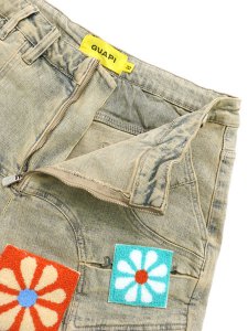 画像4: 【送料無料】GUAPI VINTAGE FLOWERS DENIM SHORTS (4)