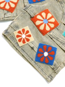 画像6: 【送料無料】GUAPI VINTAGE FLOWERS DENIM SHORTS (6)
