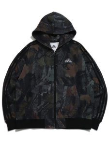 画像1: 【SALE】ADIDAS CAMO HOODED FULL ZIP HOODIE-BLACK (1)