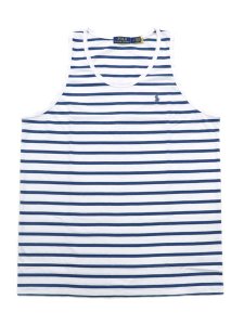 画像1: 【送料無料】POLO RALPH LAUREN STRIPED TANK TOP WHITE/OLD ROYAL (1)