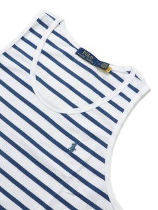 画像3: 【送料無料】POLO RALPH LAUREN STRIPED TANK TOP WHITE/OLD ROYAL (3)