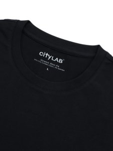 画像3: CITY LAB STRETCH SLIM FIT CREW NECK TEE-BLACK (3)