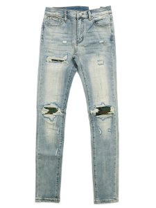 画像1: 【送料無料】mnml X204 CAMO STRETCH DENIM BLUE (1)