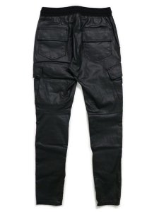 画像2: 【送料無料】mnml CARGO DRAWCORD PANTS WAXED BLACK (2)