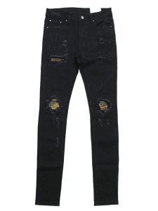 画像1: 【送料無料】mnml X204 CAMO STRETCH DENIM BLACK (1)