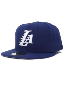 画像1: 【送料無料】NEW ERA 59FIFTY LAKERS LA LOGO DK ROYAL (1)