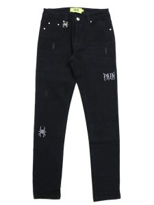 画像1: 【送料無料】PAIN LAB JET BLACK SKINNY DENIM (1)