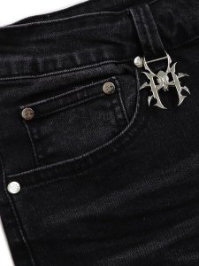 画像6: 【送料無料】PAIN LAB WASHED BLACK STACKED DENIM (6)