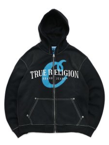 画像1: 【送料無料】TRUE RELIGION COOKIES EMBROIDERED ZIP HOODIE (1)