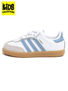 画像1: 【KIDS】ADIDAS SAMBA OG CF EL I CLOUD WHT/ASH BLUE/GUM (1)