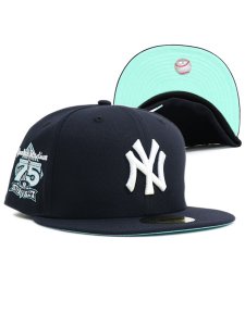 画像1: NEW ERA 59FIFTY CS YANKEES 75TH U/TIFFANY FB NVY (1)