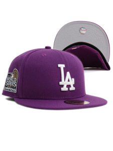 画像1: NEW ERA 59FIFTY CS DODGERS WS2024 U/GY FB PUR/WHT (1)