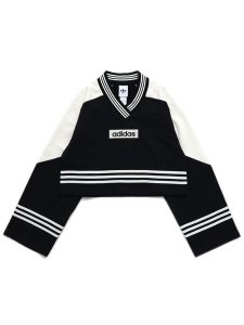 画像1: 【送料無料】ADIDAS WMNS BLOCKING CREWNECK SWEAT-BLK/OFF WHT (1)
