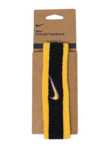 画像1: NIKE SWOOSH CLASSIC HEAD BAND-BLACK/UGOLD/CPUL (1)