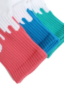 画像2: LIXTICK DRIP SOCKS 3PACK 6TH BLUE/TEAL/CORAL (2)