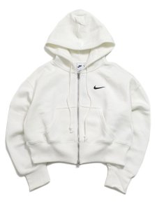 画像1: NIKE WMNS PHNX FLC CROP FZ HDY-SAIL/BLACK (1)