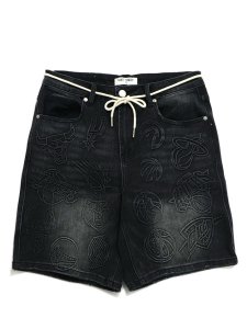 画像1: 【送料無料】ALMOST SOMEDAY NBA CONFERENCE JORTS WASHED BLACK (1)