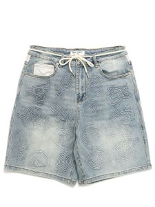 画像1: 【送料無料】ALMOST SOMEDAY NBA CONFERENCE JORTS WASHED BLUE (1)