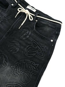 画像3: 【送料無料】ALMOST SOMEDAY NBA CONFERENCE JORTS WASHED BLACK (3)