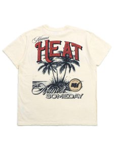 画像1: 【送料無料】ALMOST SOMEDAY NBA MIAMI HEAT TEE CREAM (1)