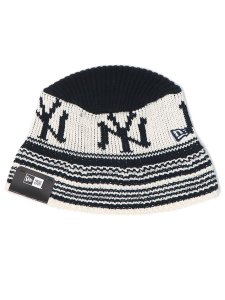 画像1: NEW ERA KNIT BUCKET YANKEES NAVY/CHROME (1)