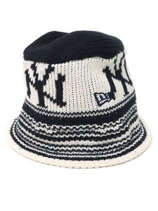 画像2: NEW ERA KNIT BUCKET YANKEES NAVY/CHROME (2)
