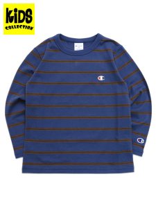 画像1: 【SALE】【KIDS】CHAMPION KIDS BORDER L/S TEE-INK BLUE (1)